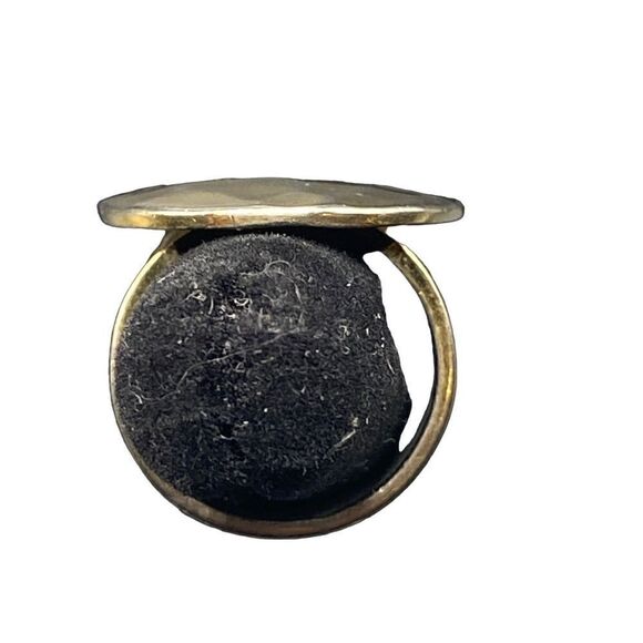 Sterling silver 925 hammered disc ring gold clad size 5 - Picture 4 of 8